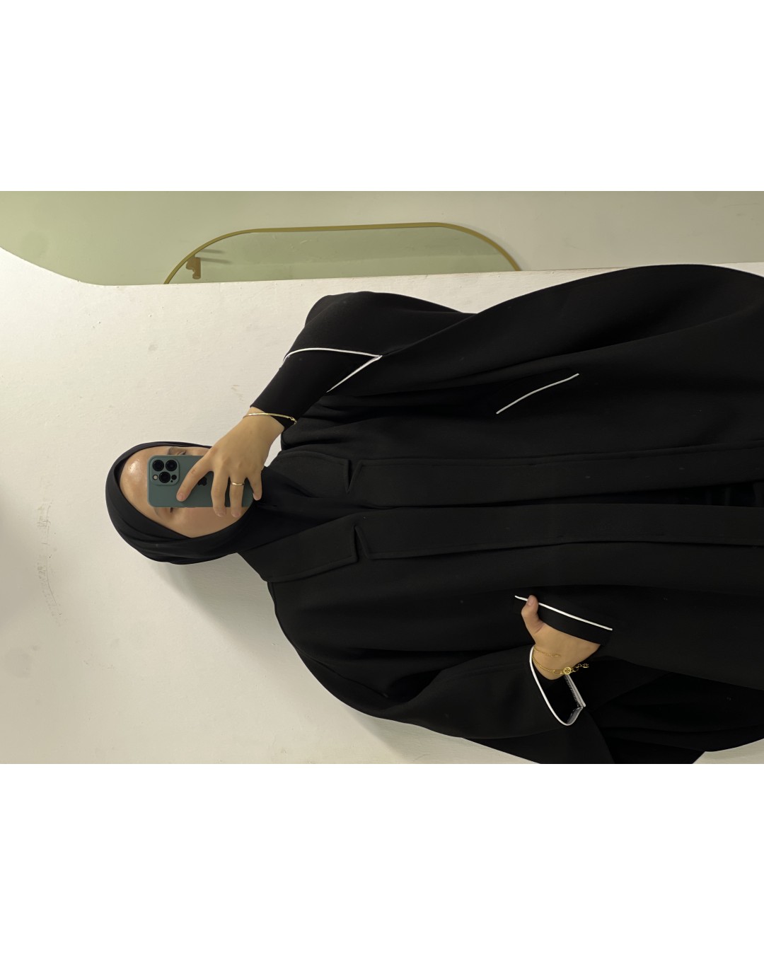 Sade Yaka Tasarım Panço 95cm (Kol ve Cep Biyeli)